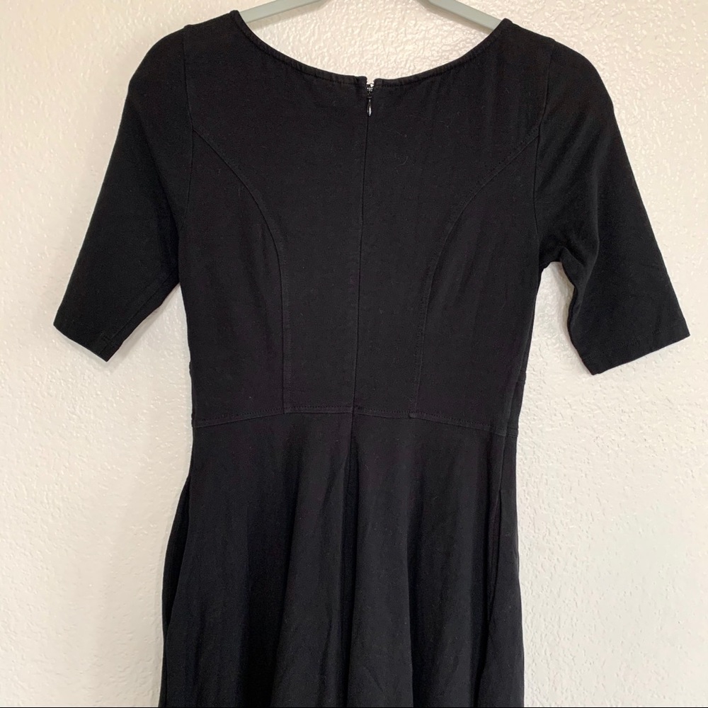EShakti Black Fit & Flare Cotton Dress - Picture 8 of 8